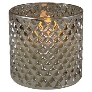 DF12-MB-10585 - Led candle in glass 8cm champagne b/o