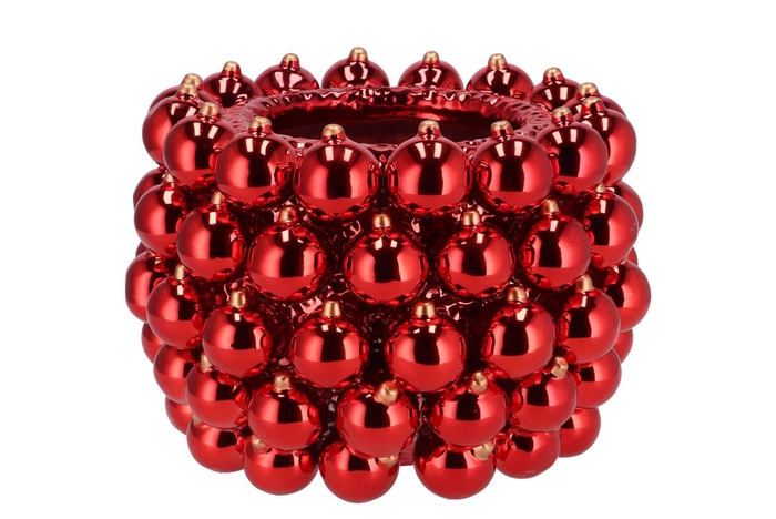 <h4>Christmasball Red Pot 29x29x20cm</h4>