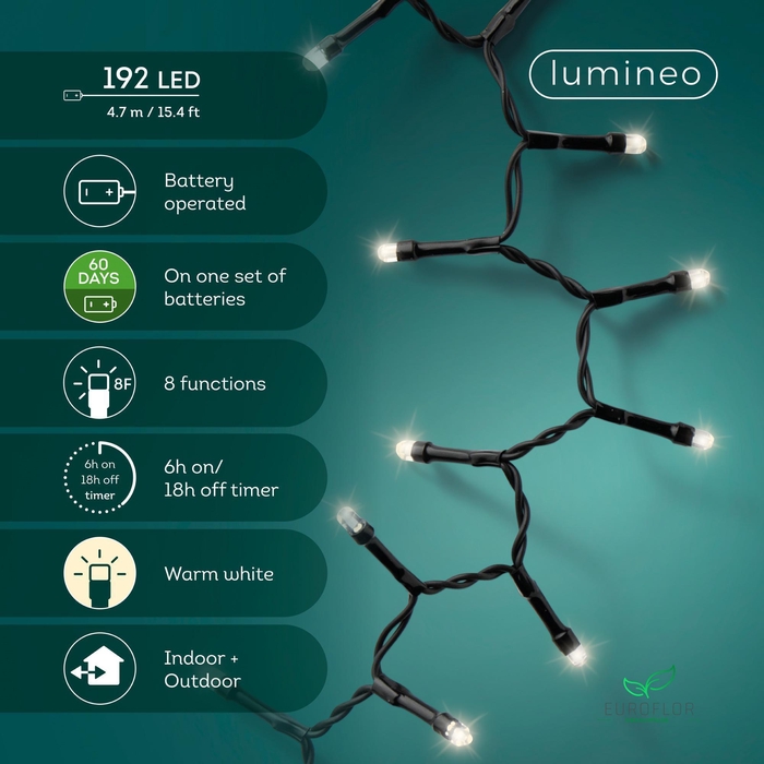<h4>LED DURAWISE COMPACT LIGHTS BLACK WIRE WARMWHITE 470CM</h4>