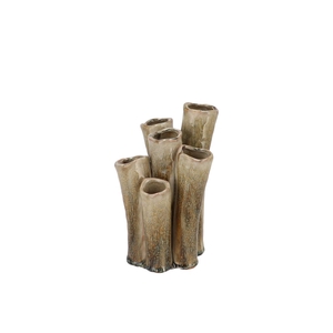 Inga Barrier Green Vase Tube Active Glaze 15x12x21cm