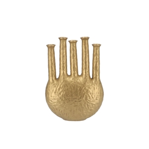 Inga Jahra Gold Vase Oval Tube 28x12x39cm Nm