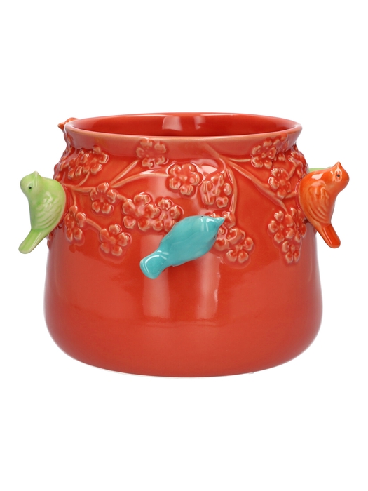 <h4>DF03-666782447 - Pot Birds d13/15.5xh12.5 cherry</h4>