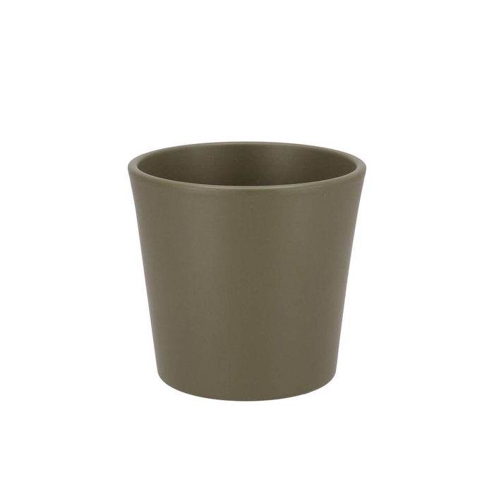 <h4>Ceramic Capers Green Matt Pot Orchid 14x12,5cm</h4>