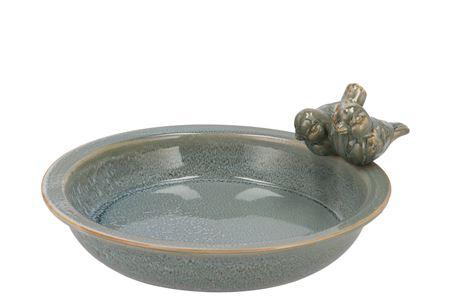 <h4>Iron Stone Bird Bowl Glazed Light Blue 28x5cm</h4>