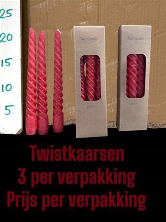 <h4>Twistkaarsen [per 3 Verpakt]</h4>