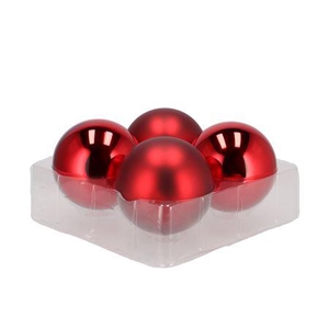 Glass Ball Glans Combi Rood 100mm P/4