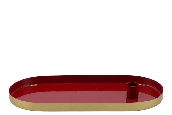 Marrakech Bordeaux Candle Plate Oval 30x14x2,5cm