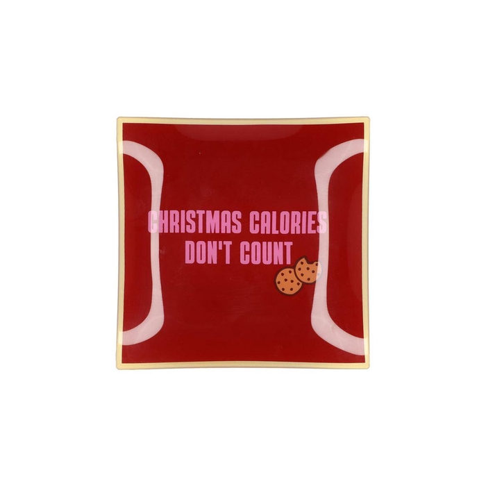 <h4>Plate Square Christmas Calories 18x18x2cm</h4>