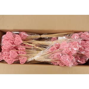 Stick Heart Baroque Pink 7cm