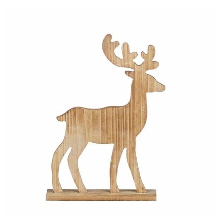 Kerst naturel Deco hert 21*5*28cm