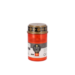 Candle Grave Red 8x8x13cm