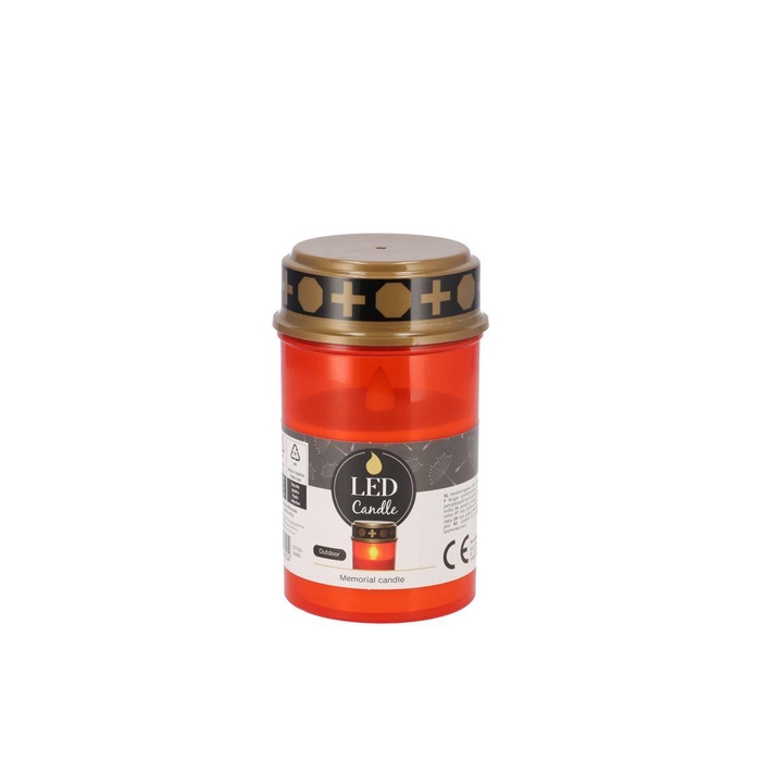 <h4>Candle Grave Red 8x8x13cm</h4>