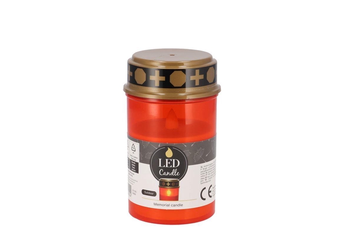 <h4>Candle Grave Red 8x8x13cm</h4>