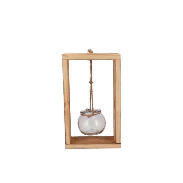 <h4>Polly Wood Rack 1 Glass Hanging 15x8x25cm</h4>
