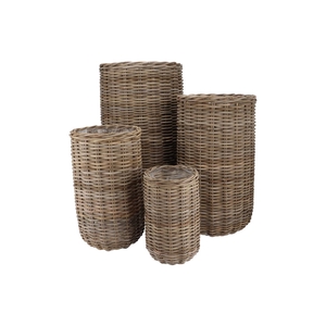 Rattan Ivy Cauldron High Natural Set 4 25x43/35x60/44x75/55x