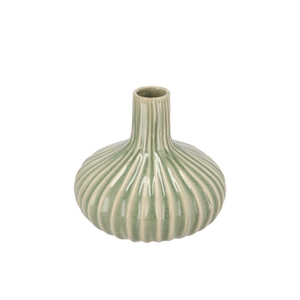 Gia Green Stripe Vase Neck 16x16x13cm