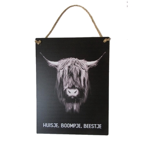 Wall Hanger Metal Huisje, Boom