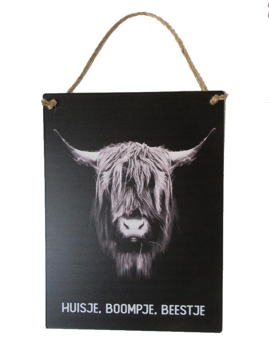 <h4>Wall Hanger Metal Huisje, Boom</h4>