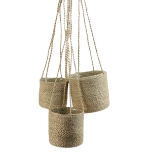 Basket sets Dhaka hanging jute S/3 d18*18cm