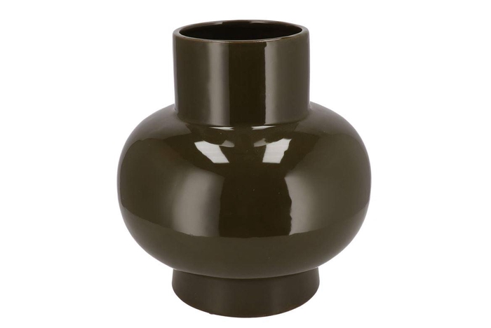 <h4>Oxford Olive Green Vase Cone Neck 31x31x33cm</h4>