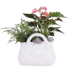 Yearround Arr. Indoor Ceramic Designer Handbag White Ø22cm 2PP