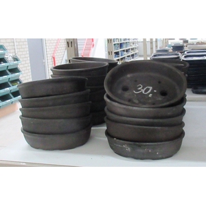 Bonsai pot oval, brown unglazed (18,5x14,5x5)