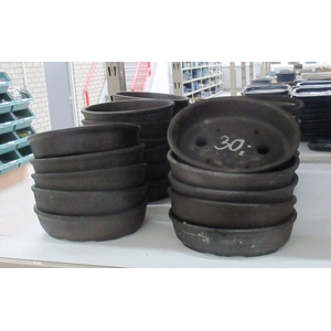 Bonsai pot oval, brown unglazed (18,5x14,5x5)