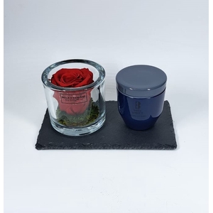 Geschenk met glas rood