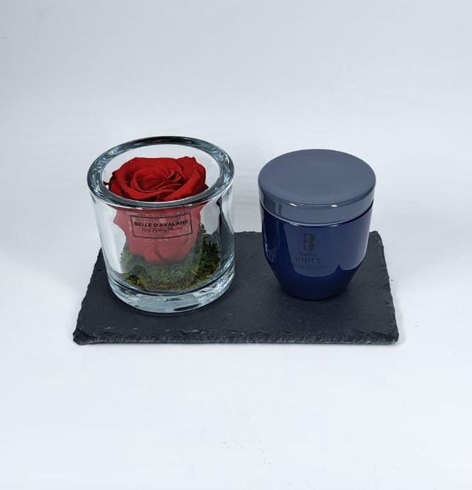 Geschenk met glas rood