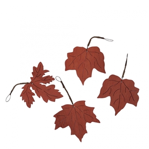 Herfst Hanger blad hout 8*8cm
