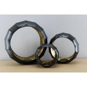 Kaarshouder Set Zwart+goud H%