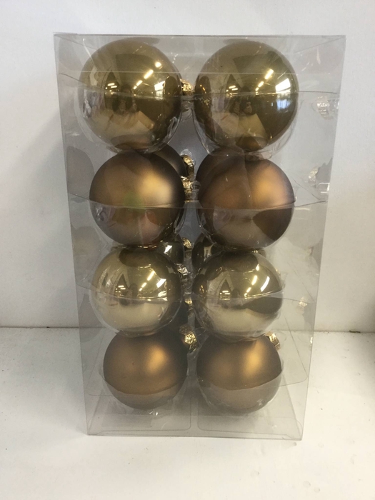 KERSTBAL GLASS 57MM MUSTARD GOLD 16PCS