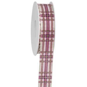 Lint Tartan draad 25mmx18mtr fuch.