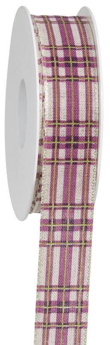 <h4>Lint Tartan draad 25mmx18mtr fuch.</h4>