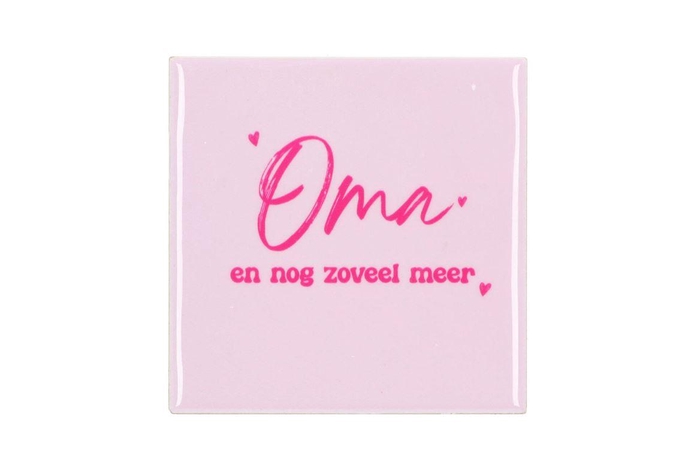 Tile Oma En Nog Zoveel Meer Pink 10x10x1cm