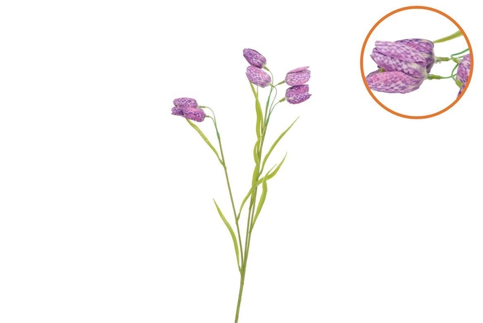 <h4>Silk Fritillary Flower Purple Single Stem 58cm</h4>