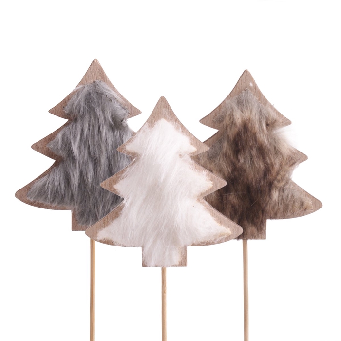 <h4>Christmas sticks 10cm Tree furry 8.5cm ass.</h4>
