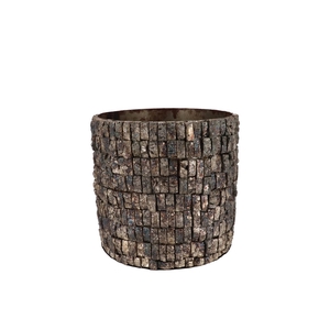 Nepal Iron Pot Birch Mosaic 18x18x16m Nm