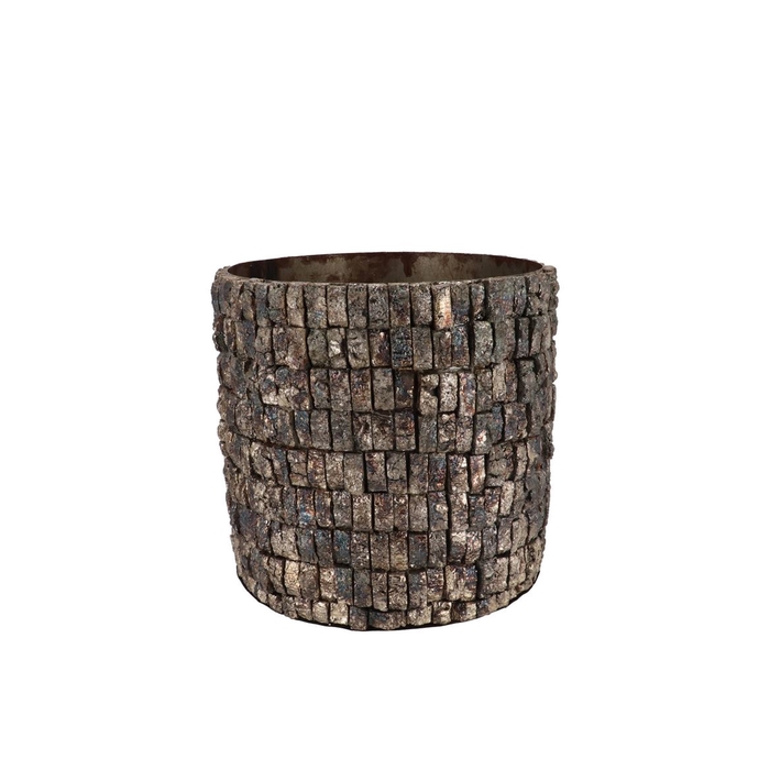 <h4>Nepal Iron Pot Birch Mosaic 18x18x16m Nm</h4>