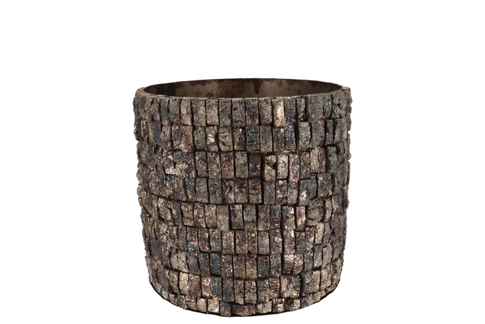 <h4>Nepal Iron Pot Birch Mosaic 18x18x16m Nm</h4>