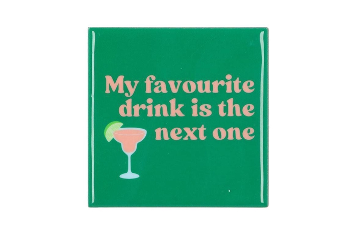 <h4>Tile My Favorite Drink Green 10x10x1cm</h4>