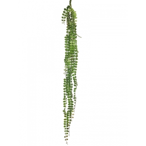 SILK FLOWERS - HANGING LEAF BUSH GREEN-BROWN 100CM