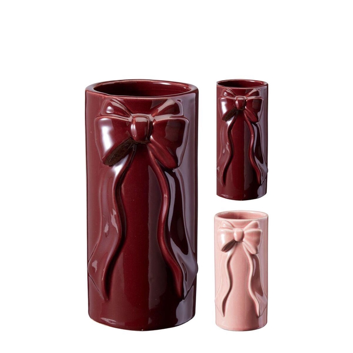 <h4>Ceramics Bow vase d08*15cm</h4>