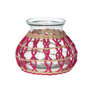 DF02-740484200 - Vase Vina d10/15xh13 fuchsia/natural