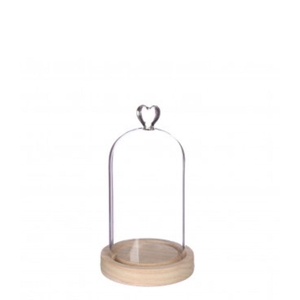 Mothersday Glass cloc.heart+wood d10*18cm