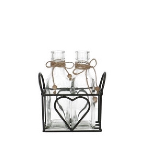 Valentine Tray 2bottle heart d05*15.5cm