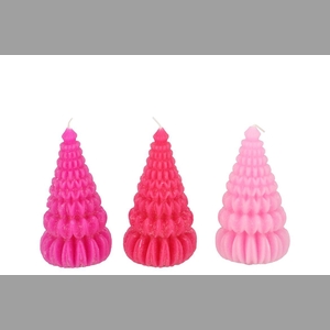 Candle Frosty Pagoda Tree Jolly Pink Mix Ass 7x14cm Ass Nm