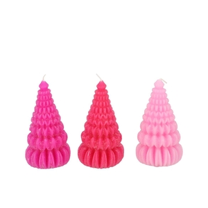 Candle Frosty Pagoda Tree Jolly Pink Mix Ass 7x14c