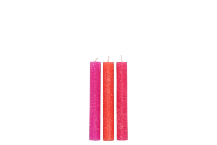 Frosty Fuchsia Mix Taper Candle 2x15cm