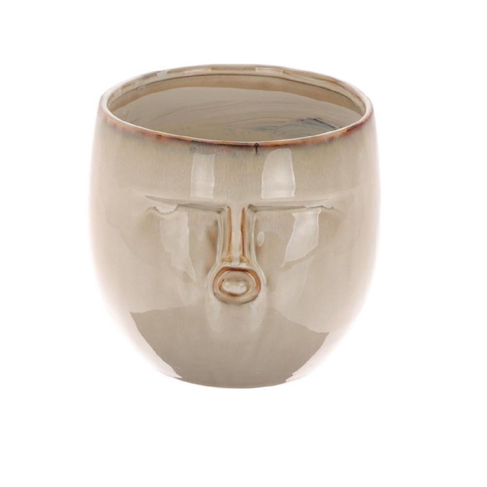 <h4>Keramiek Pot gezicht d20.5/19*17cm</h4>